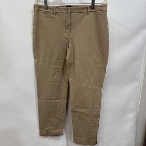 Talbots Pants Women's Size 10 Hampshire  Khaki Tapered Front Button And‎ Zip
